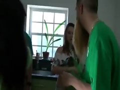 Slutty birthday lass gets screwed in intense sex orgy after the party