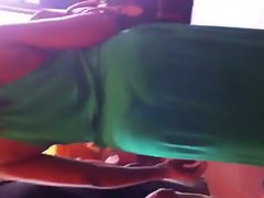 Ebony Butt Weggie in Green Dress