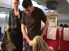 A mile high wank for this alluring passengers hard throbbing cock
