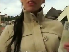 Innocent euro slutty girl rides a penis outdoor after giving head
