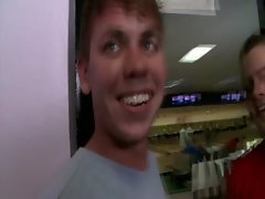 Bowling alley gays cock sucking