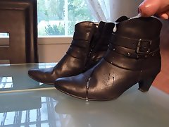 Cum in wifes ebony ankle boot