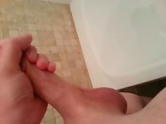 male up close masturbation in the bathroom