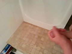 male cum shot in the bathroom
