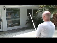 Blond Cheating wife Bangs with Pool Cleaner