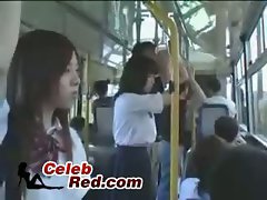 Seductive japanese Schoolgirl and Maniac In Busjapanese