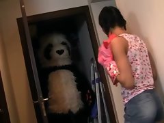 18yo lady strokes a enormous ebony pecker toy panda