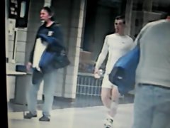 walking lad lycra bulge in public