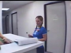 Sweet tempting blonde sassy teen at the doctor