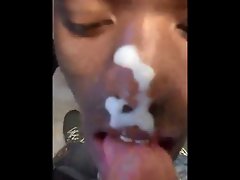 Verbal White Top Gives Black Twink Quick Facial