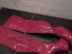 Cumshot On Girlfriend long Kinky Red Boots