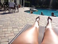 ideal seductive teen with sensual narrow pussy at the pool.