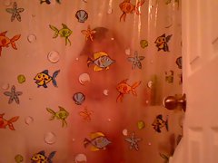 playing in the shower