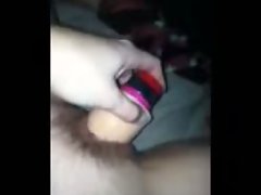 Girlfriend orgasm contractions with huge toy