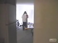 Watching his dirty wife fuck from the doorway