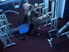 Gym trainer bangs his student