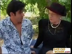 Granny Kathy gets screwed in the woods like a hussy