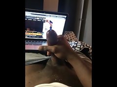 BBC CUMS WHILE WATCHING PORN and CAMING