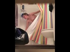 Step-sister Caught Getting Out of Bathroom