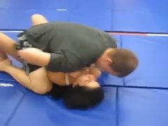 Filthy Wench IS DOMINATED BY Plump MAN. MIXED Grappling 2