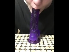 sissy tart deepthroating his fake penis