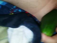 Banging my butt with a cucumber